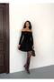 Women's Mini Dress Sandy Fabric Off Shoulder Layered Flounce - - 3