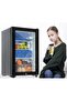 62L Compact Beverage Cooler Refrigerator with Glass Door and Key Lock (Black) - 2