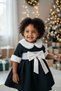 Girl's Green Plaid Fur Dress - Baby Collar Seasonal Casual Dress 1-7 Years - 5