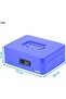 Large Cash Box with Tray and Combination Lock (25x20x9cm) Blue - 4