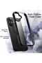 Case for iPhone 16 6.1-Inch - Shockproof Bumper, Matte TPU Frame, Clear Back (Black) - 3