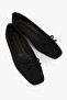 Women's Lovia Black Suede Bow Ballerinas - 2