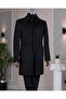 Italian Style Classic Mold Wool Blended Cashmere Men's Coat Black T14683 - 3