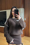 Asymmetrical Cut Line Detail Knitwear Sweater - Brown - 4