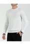 Italian Style S Slim Fit Men's Crew Neck Knitwear Sweater Ecru T13119 - 5