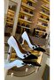 Imported Two-Color Studded Model Women's Stiletto - 2