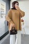 Corded Fabric Oversized Women's Sweater - Milk Coffee - 3
