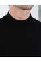 Italian Style S Slim Fit Men's Half Turtleneck Knitwear Sweater Black T14874 - 2