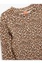 Baby Girl Lepoar Patterned Long Sleeve Crew Neck Cotton T-Shirt (Aw 25) - 3