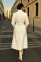 Women's Trend Basic Long Double-Breasted White Cashmere Coat - 5