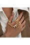 Donna Gold Color Punk Inspired Open Mouth Ring - 2