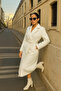 Women's Trend Basic Long Double-Breasted White Cashmere Coat - 4