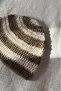 Cream and Brown Striped Knit Hat, Crochet Hair Accessory, Patterned Beanie, Unisex Crochet Hat - 2