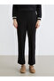 Black Elastic Waist Women's Cigarette Pants from Plus-Store - 2