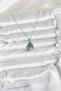 Silver Steel Chain Pine Tree Christmas Theme Women's Necklace for Elegant Necks
