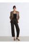 Brown Carrot Fit Women's Pleated Trousers