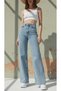Suzy Women's High Waist Snow Blue Jeans Loose Denim Pants Palazzo