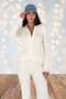Ribbed Knitwear Sporty Stylish Tracksuit Style Two-Piece Set (Zippered Cardigan and Comfortable Pants) 66003 - 5