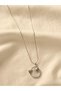 Enamel Heart Sun Symbol Steel Necklace - Silver