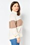 Women Turtle Neck Stripped Sweater, Multicolor - 3