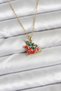 Golden Steel Chain Sled Pine Tree Christmas Theme Women's Necklace for Elegant Necks - 2