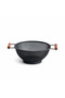 Black Metal Mesh Strainer with Wooden Handle |   Vegetable and Fruit Washing and Serving Basket Presentation Tray 22 cm - 2