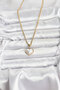 Golden Steel Chain Convex Heart Women's Necklace for Elegant Necks