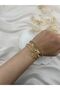 Gold Pearl and Leaf Detailed 4-Piece Women's Bracelet Set – Stylish, Elegant, and Combinable Jewelry - 2