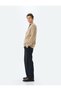 V-Neck Pocketed Textured Buttoned Knit Cardigan