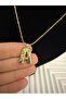Steel, with Stylish Chain Detail, Two-Tone, Design Letter Necklace - 5