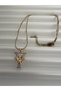 Zircon Stone, Gold Color, Bee Detail, Stylish Design Steel Letter Necklace - 3