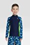 Boys Kids Rashguard Long Sleeve - Navy Sharks