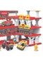 Fire Department 5 In 1 Parking Building Playset Diy Rescue Station With Sliding Ramps - 6