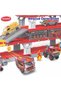 Fire Department 5 In 1 Parking Building Playset Diy Rescue Station With Sliding Ramps - 7