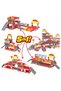 Fire Department 5 In 1 Parking Building Playset Diy Rescue Station With Sliding Ramps