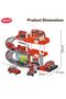 Fire Rescue Parking Garage Playset for Kids 2 Layer Sliding Track with Lights & Sound - 4