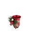 Decorated Glass Candle Holder Red 15cm