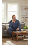 Men's Long Sleeve Shirt Blue Color Large Size Pajama Set - 3