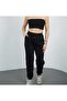 Black Women's Winter Fleece-Lined Leg Elasticated Quality Loose Sweatpants - 3