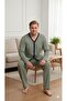 Men's Long Sleeve Shirt Light Green Plus Size Pajama Set - 2