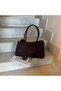 Women's Bitter Brown Magnetic Closure Suede Large Hand and Shoulder Bag - 2