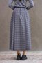 Gray Striped Double Pleated Plaid Skirt - 6
