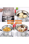Stainless Steel Steamer Pot Set Cooking Pot Steamer Insert and Vented Glass Lid Stack 4 PCS Set - 5