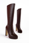 Laugy Women's Pointed Toe High Platform Heeled Boots 4250 - 2