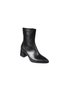 Yazkiş Women's Black Leather 16cm Ankle Length Side Zipper 6cm Thick Heel Pointed Toe Heeled Boots - 2