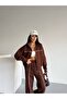 Women's Compak Combed Cotton 3-Thread Inner Ş Fleece-Lined Intermediate B Piped Double Tracksuit Set - 5