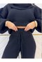 New Season Casual Chic Knitwear Set Women's Turtleneck Long Sleeve Short Blouse - 5