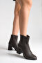 Brown Leather Women's Boots Non-Slip Sole Zippered Thick Heel Diana - 5
