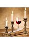 6 Pcs Candlestick Holders, Taper Candle Holders (3 Styles, Antique Brass) - 6