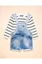 Striped T-Shirt And Dungaree Set